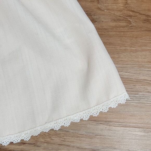 🔺️Andree Peach & Cream Sleeveless Fit & Flare Peplum Blouse Medium - Picture 9 of 12